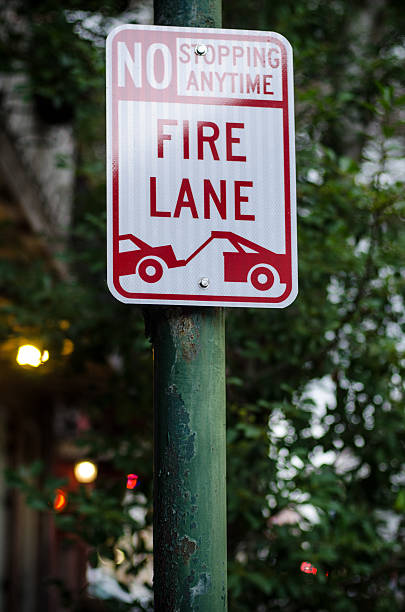 istock No parking, fire lane sign 187256237