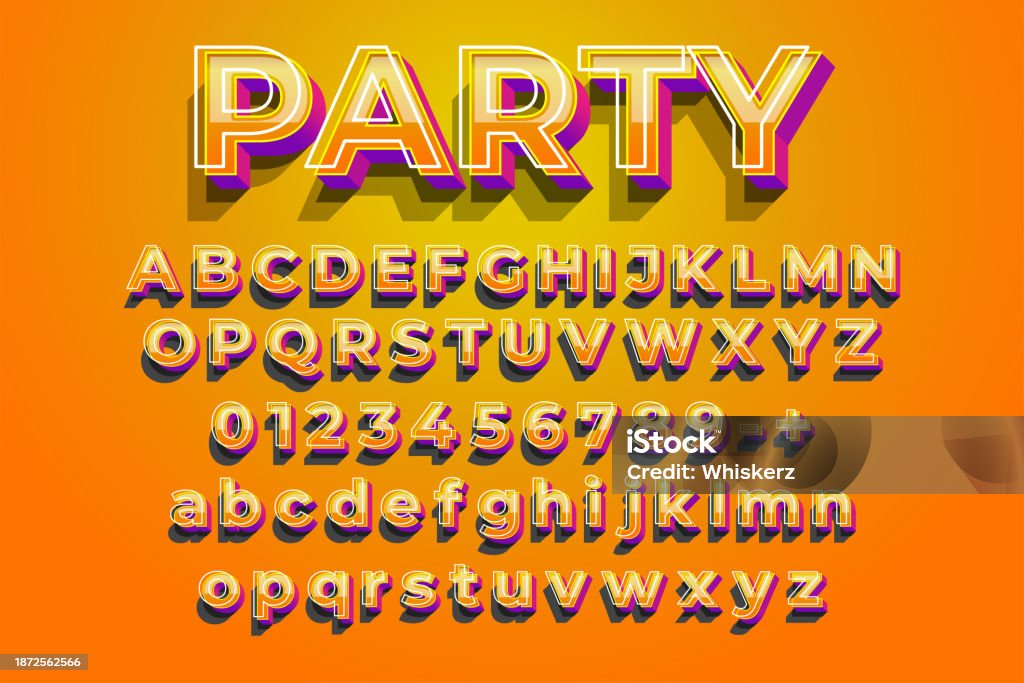 3d Numbers Letters 3d Effect Letters And Numbers Set Vector Illustration Handcrafted ...