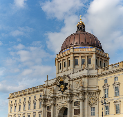 Wien, Austria - Feb 20, 2022: Naturhistorisches Museum (Natural History Museum) and statue of Maria Theresa empress at Maria-Theresien-Platz (square)