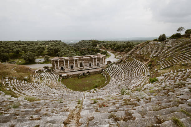 Ancient Theater at  Nysa Ancient City (Antik Kenti) Roman period. Sultanhisar district of Aydın Province of TURKEY.