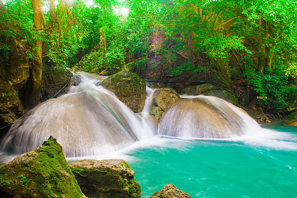 istock Beautiful waterfall (erawan waterfall) in kanchanaburi province 187257465