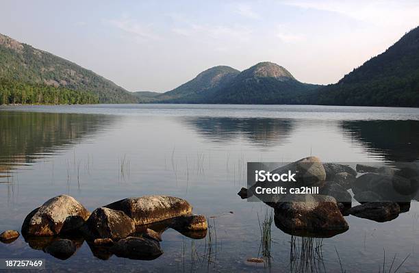 Jordan Pond Sunrise Stock Photo - Download Image Now - Acadia National Park, Bubble, Granite - Rock