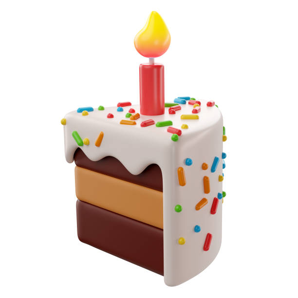 3d Birthday Icon Piece Of Cake