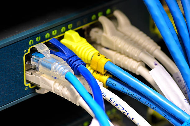 istock Ethernet switch isolated and router connect Lan colorful 187257681
