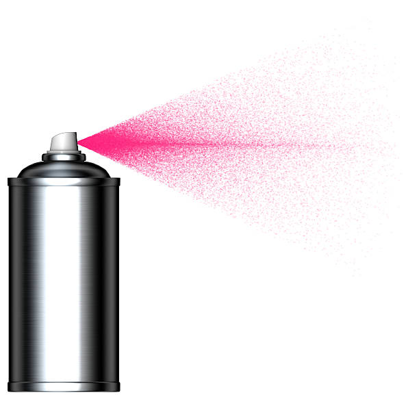 istock spraying pink mist spray can seen from the side 187262513