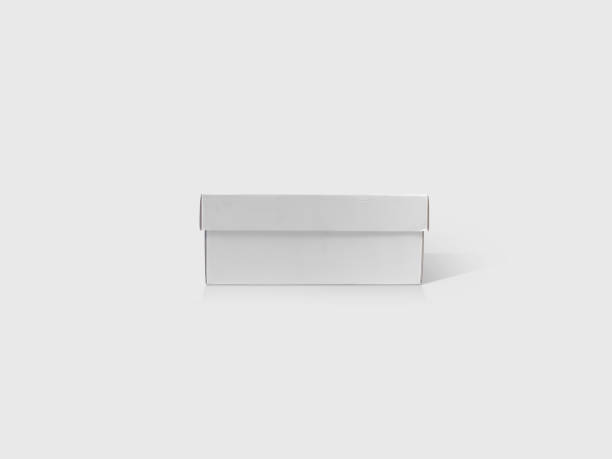 istock Shoe Box Paper Package Box Mockup Isolated on White Background. 3D Rendering 1872633853