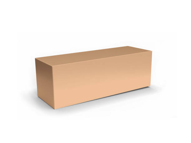 istock Cardboard Packaging Box Mockup Isolated on White Background. 3D Rendering 1872639479