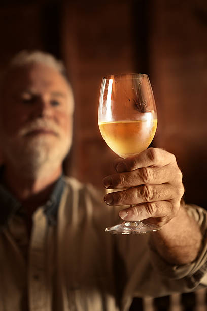 istock Winemaker Taster Tasting Glass of White Wine Vertical 187264067