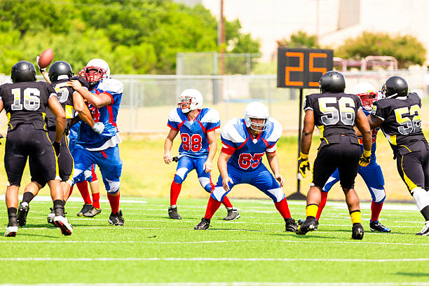 istock Sports:  Football quarterback prepares for a play. 187264108