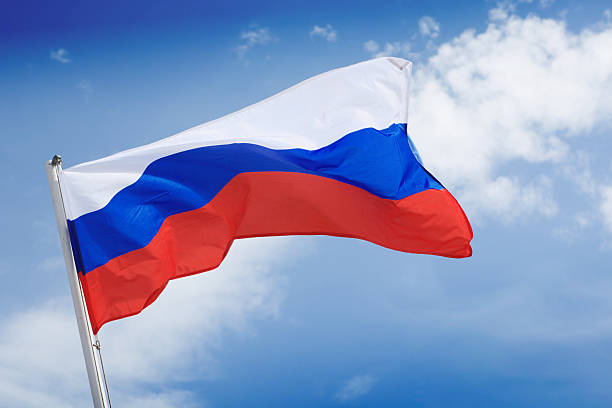 Russian flag Russian flag waving on wind. russian flag stock pictures, royalty-free photos & images