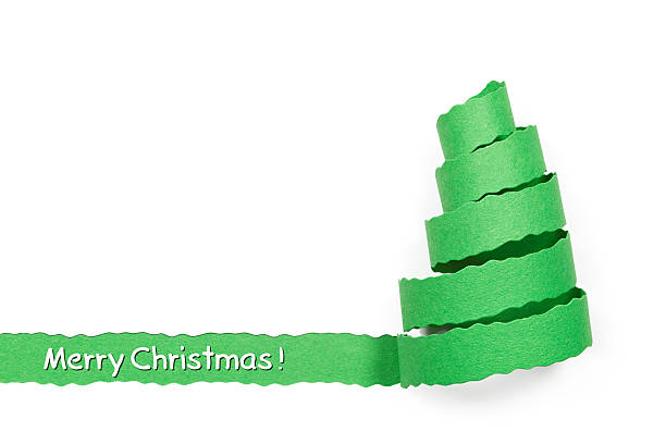 istock paper in the shape of a Christmas tree on white 187264567