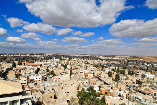 Aerial photo of Arabic city in Jordan