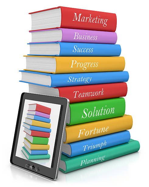 istock Business Books with Tablet 187264793