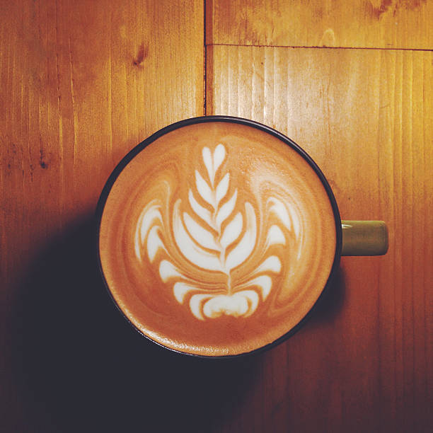 coffee with leaf pattern