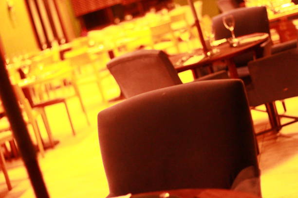 istock Restaurant Tables with Chairs, Cutlery and Glasses 1872664007