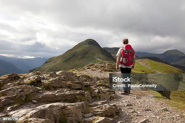 Hiker In The English Lake District Stock Photo - Download Image Now - Catbells, English Lake District, Walking