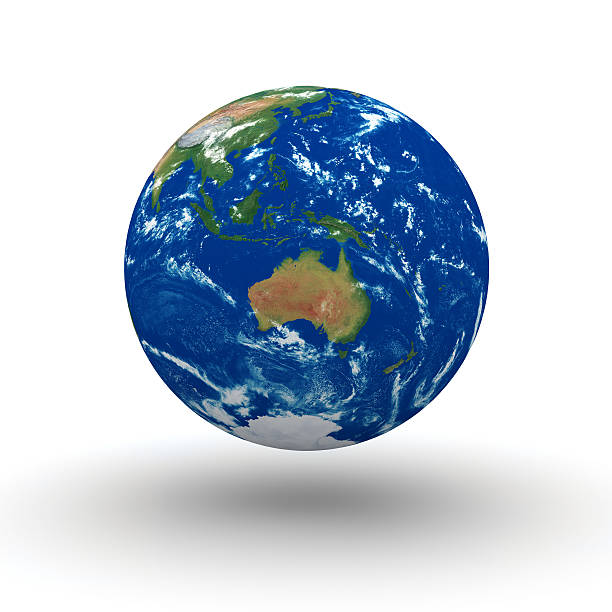istock Earth on white background showing Australia 187267939