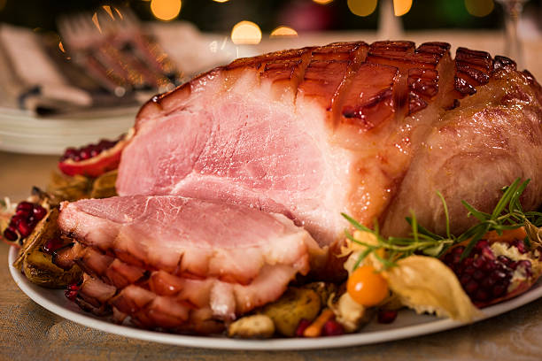 Glazed holiday ham for dinner
