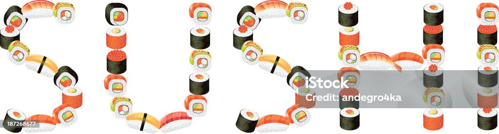 Mot sushis illustration vectorielle - clipart vectoriel de Aliment libre de droits