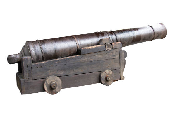 istock Vintage cannon close-up isolated on white background 1872691589