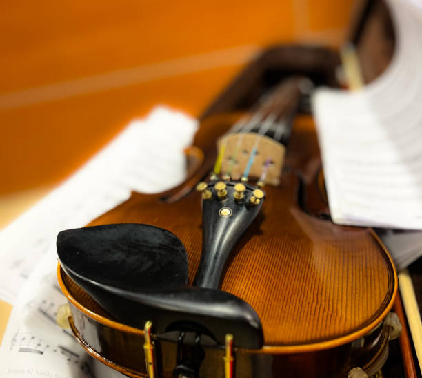 istock musical instrument violin and sheets paper 1872698324