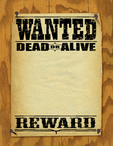 Wanted Poster Background - Vintage. Rendered in Photoshop with photos, scans and art. Check out my 