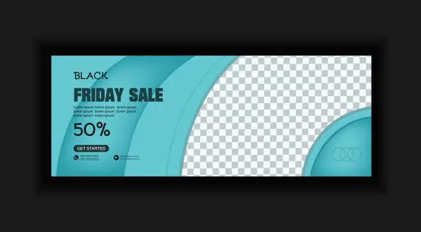 Vector illustration of Black friday horizontal facebook cover and web banner template layout