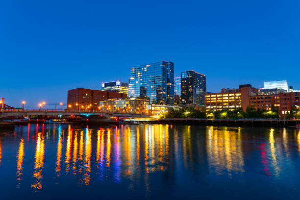 istock landscape night view of Boston waterfront 1872713959