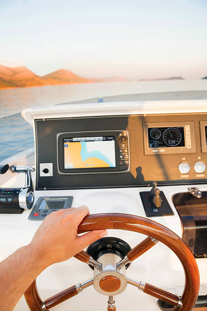 Man driving the yacht