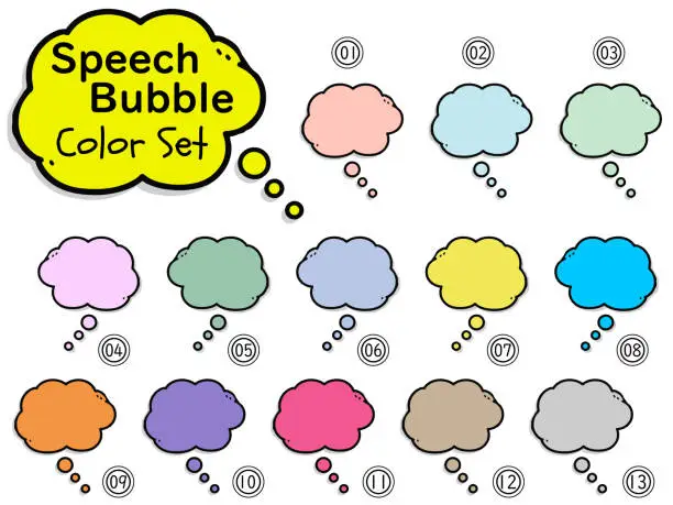 Vector illustration of Simple balloon frame, color variation set