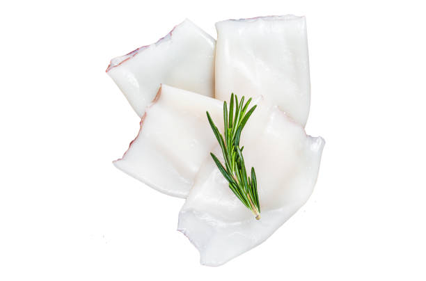 istock Raw Calamari or Squid  Isolated on white background, top view. 1872734653