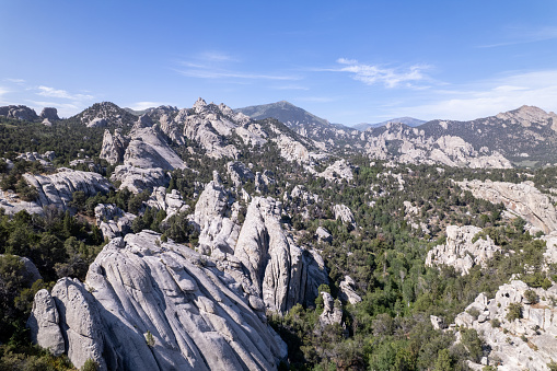 Aerial image of the City of Rocks National Reserve in Idaho, United States.
