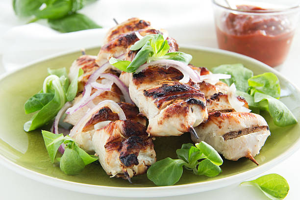 istock Chicken shish kebab on skewers. 187275221