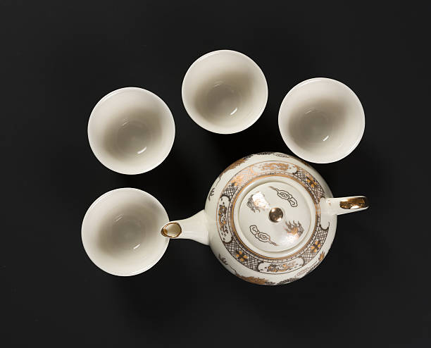 istock Set of antique teapot and cups 187275265