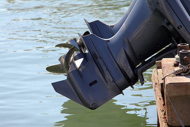 istock Outboard boat motors and propellers 187279100