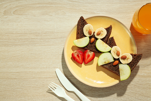 Tasty breakfast or lunch for kid - toast, food that the child can take with him
