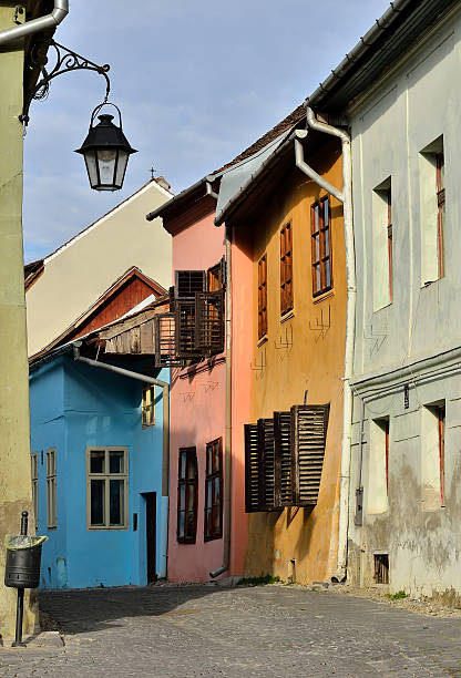istock Medieval street view  in Sighisoara, Transylvania 187280733