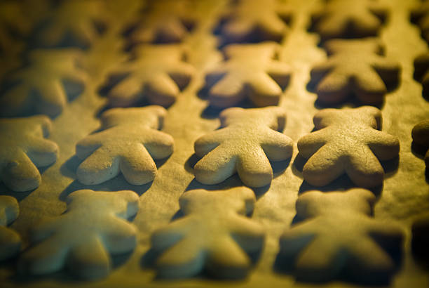 Baking of cookies in oven stock photo