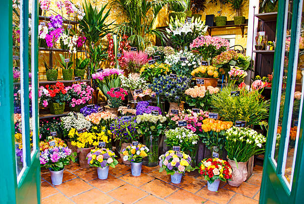 wejście do kwiaciarnia - kwiaciarnia zdjęcia i obrazy z banku zdjęć