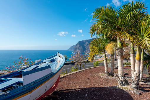 Amazing aerial view of the Los Gigantes cliffs on Tenerife.