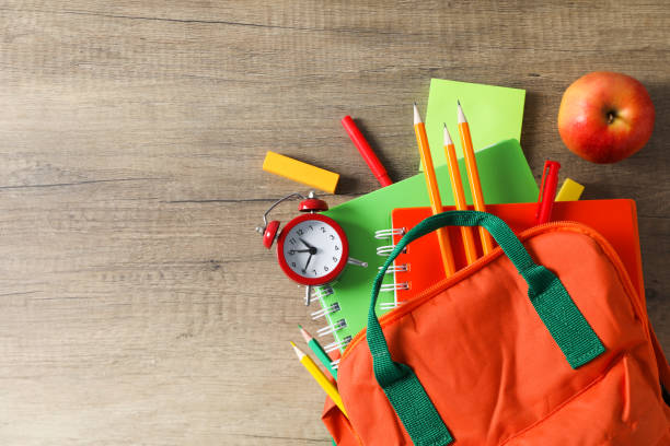 istock Concept of school education with school accessories, space for text 1872818800
