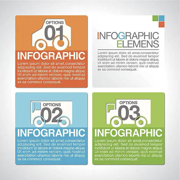 Vector illustration of Abstract infographics[Car & bus & truck]