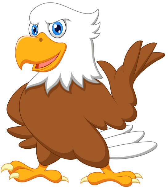 Cute Eagle Cartoon Waving Stock Illustration - Download Image Now - Bald  Eagle, Cartoon, Characters - iStock