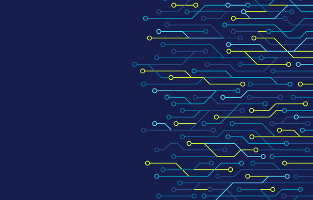 Modern Technology Connection Network Artificial Intelligence Abstract Background Modern technology lines connection networking artificial intelligence machine learning abstract background. computer cable stock illustrations