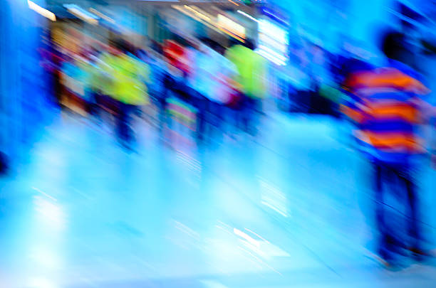 city shopping people crowd at marketplace abstract background