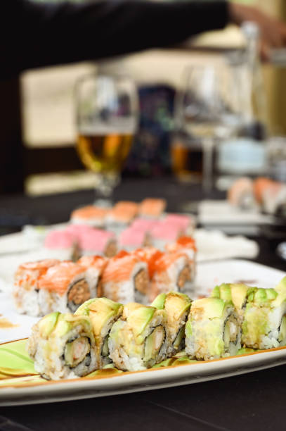 istock sushi rolls for dinning in a restaurant. 1872885011