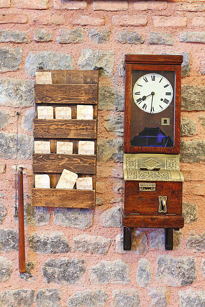 Antique Time Clock stock photo