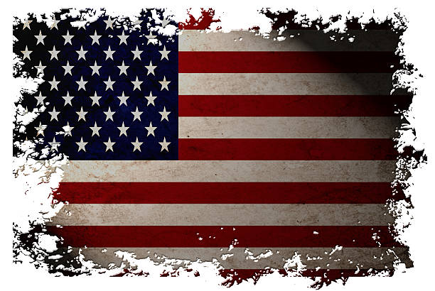 istock US flag on old vintage paper in isolated white background 187289670