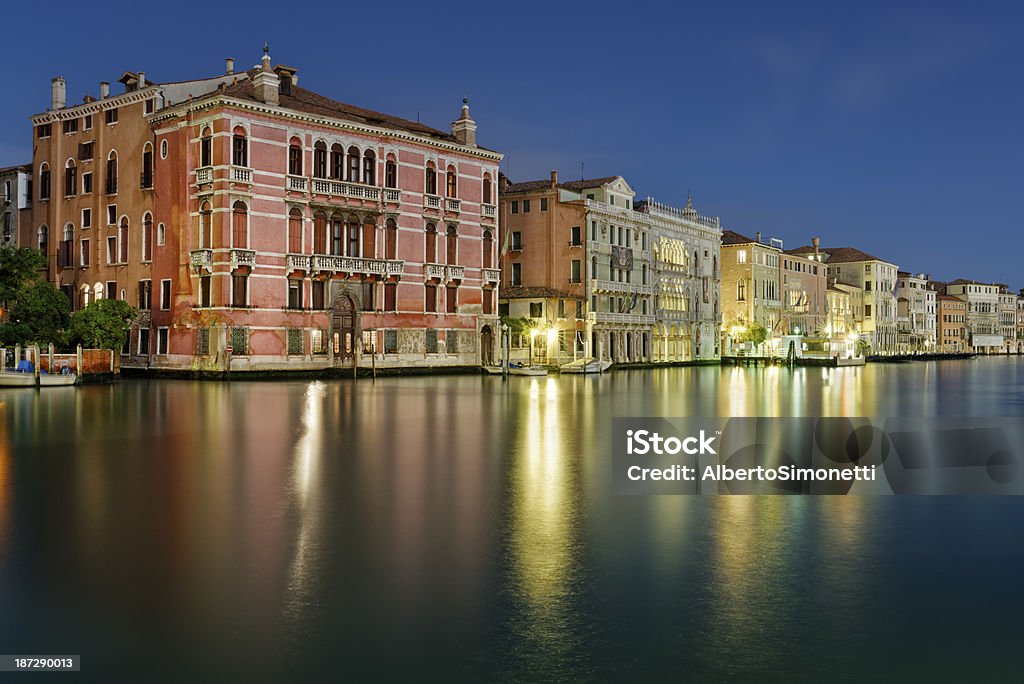 Grand Channel The Canal Grande at night, when the ethereal, otherwordly nature of the city is at its best Architectural Feature Stock Photo