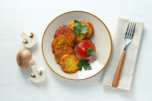 Lunch tasty food concept - delicious hash browns